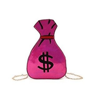 Hot pink cross-body money bag purse